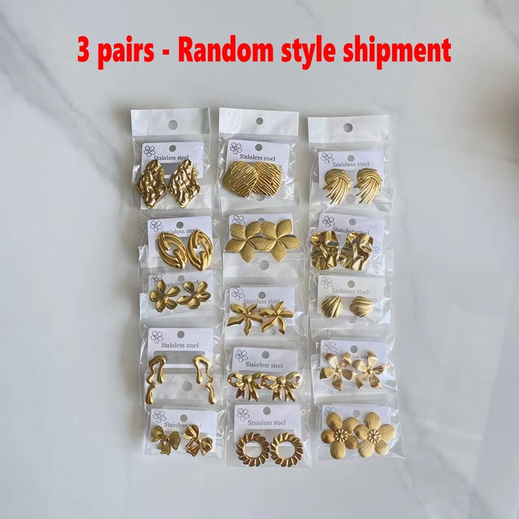 Dainty Thick Stud Earrings for Women Jewelry Irregular Geometric Flower Dangle Stud Earrings For Women Style Random Shipping