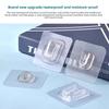 10 Pairs Clear Double-Sided Adhesive Wall Hooks Kit with Suction Cups No Drill Door Hanger for Bathroom Kitchen Clear Sticky Hoo