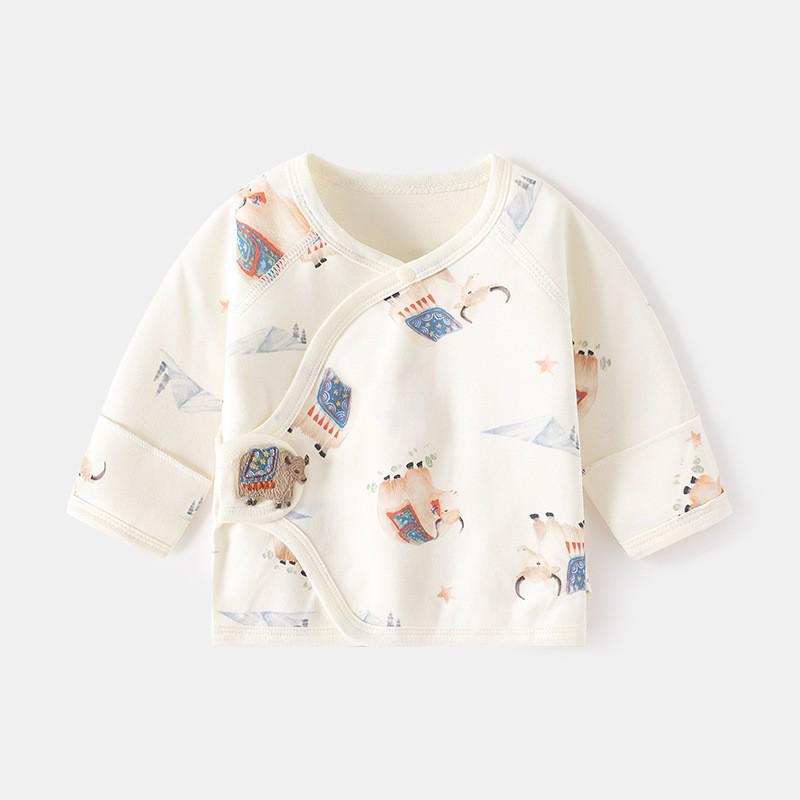 Newborn Boneless Pure Cotton Velcro Half-Back Pajamas - Spring/Autumn Style Baby Top