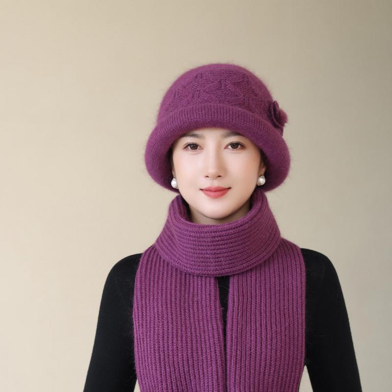 Autumn and Winter Woolen Hats for The Elderly and Grandma Warm Knitted Hats for Middle Aged and Elderly Mothers Cotton Hats Ladies Hats New Style
