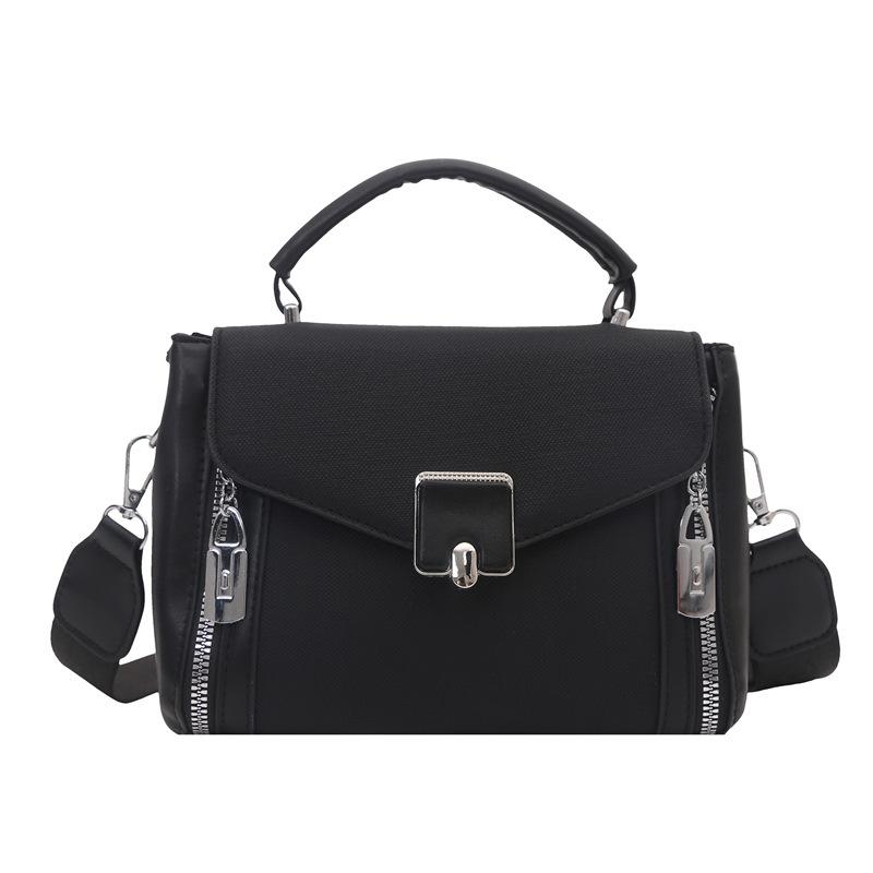Новая популярная сумка-пэчворк женская ретро на плечо женская сумка нишевая высококачественная портативная сумка-мессенджер чёрный