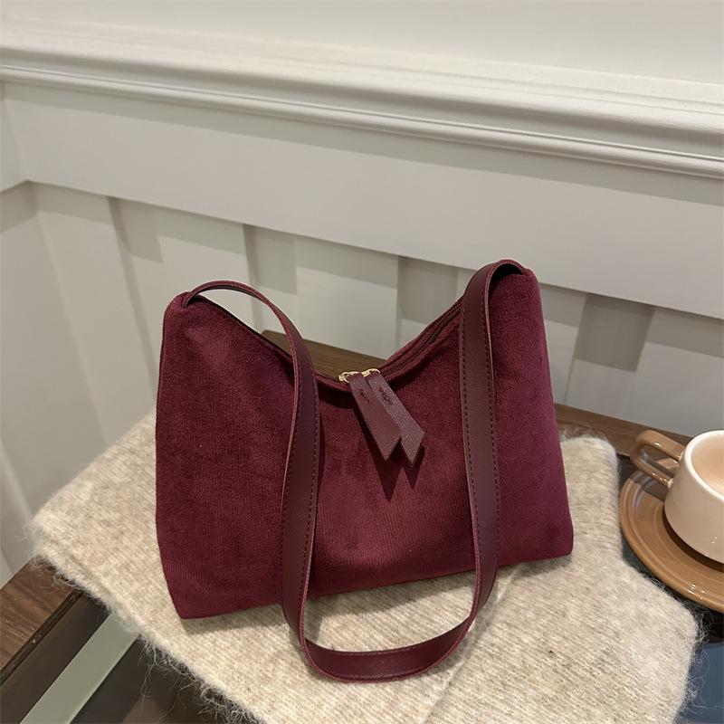 Retro Deerskin Fleece Tote Bag Women'S Autumn And Winter High-Value Fashion Shoulder Messenger Bag Commuter Bag