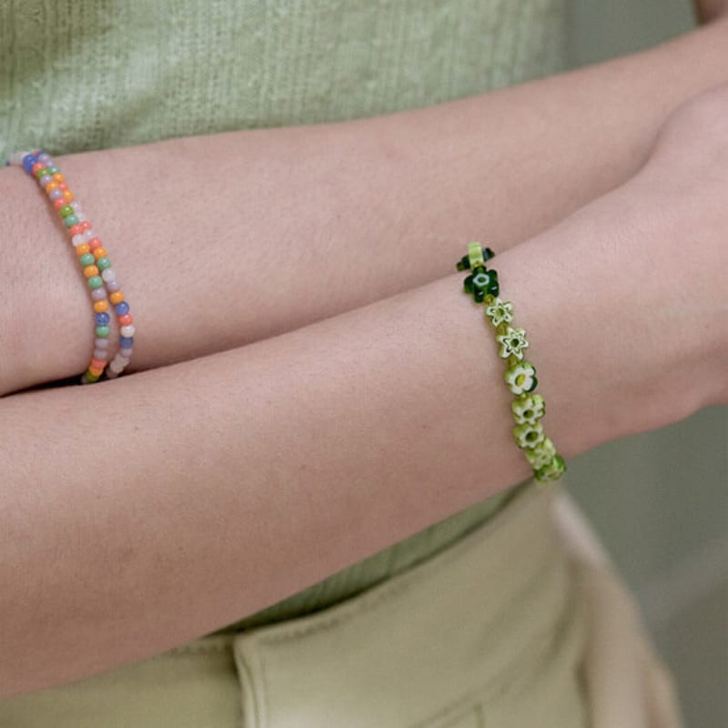 Cotoit Grünes Blumenarmband