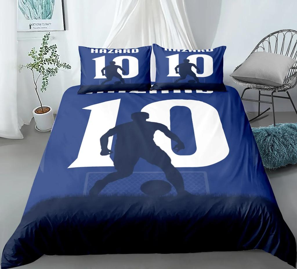Soccer Player Twin Duvet Cover,Soccer Professional Player Kick Ball Championship Polyester Bedding Set Queen/Full/King/Twin Size