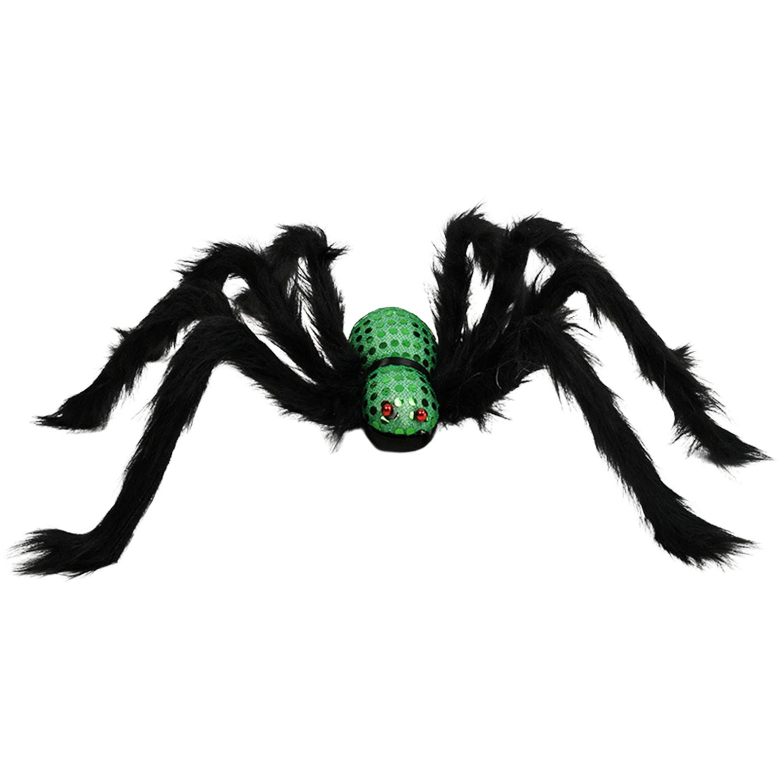 

Halloween Hairy Spider 29.5 Inches Hairy Realistic Creepy Large Spider Scary Furry Spider Props For Indoor Halloween Decoration зелёный