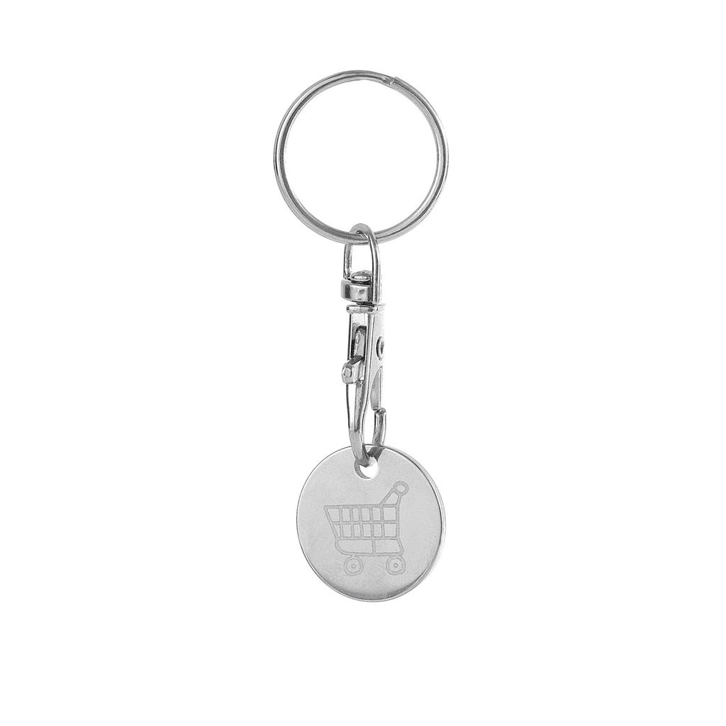 Stainless Steel Keychain Supermarket Hand Push Shopping Cart Parts Supermarket Shopping Coin