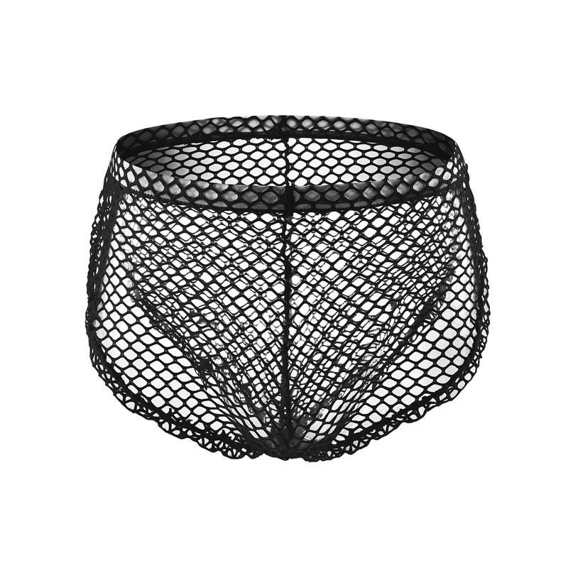 Couleur unie M-3XL hommes Sexy grande maille bouton côté fendu Boxer slips respirant culottes hommes Lingerie pure sous-vêtements