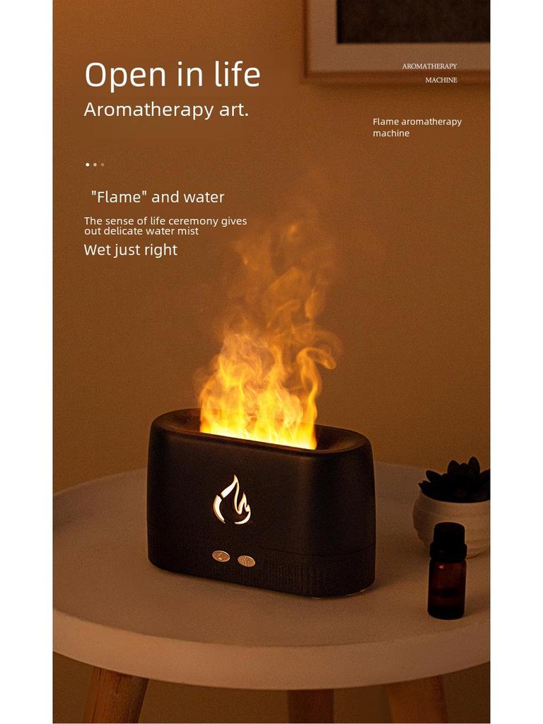USB 3D Flame Aromatherapy Humidifier with Automatic Spray
