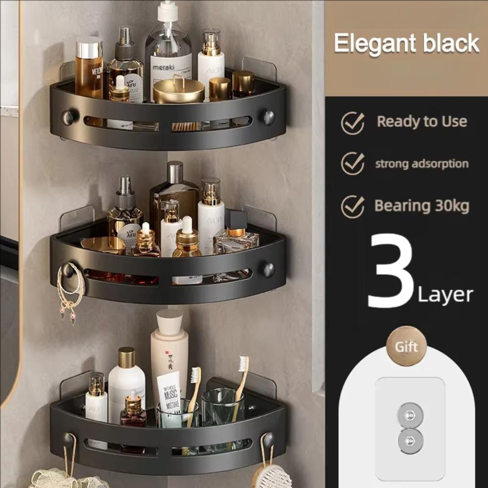 1/2/3 Stück lochfreies Küchenregal Dreieckiges Badezimmer-Eckregal Langlebige Badezimmerregale