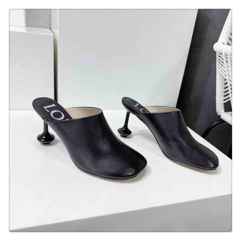 Custom Irregular Low Heels Shoes Women Round Toe Slippers Slip On Dress Sandals Office Ladies Causal Mules