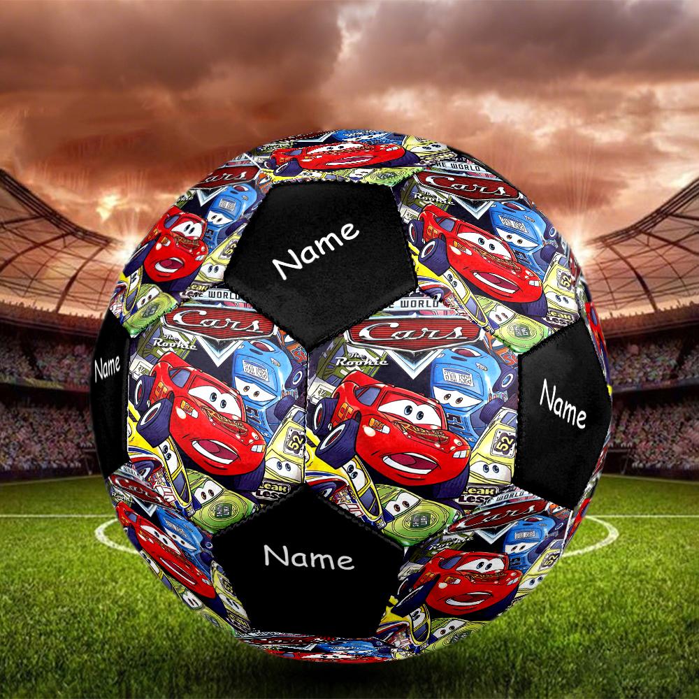 Pallone da Calcio Taglia 5 Tema Auto con Nome Personalizzabile, Adatto Sia per Partite Indoor che Outdoor, un Regalo Adatto a Tutti.