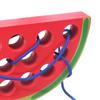 Wooden Lacing Threading Toy Montessori Worm Eating Fruit Threading Travel Game Children"s Early