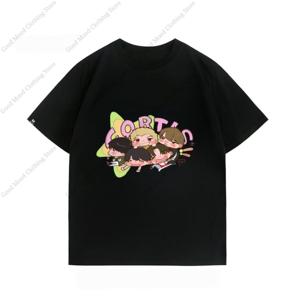 CORTIS Print T Shirt Fashion Street Hip Hop Retro JUHOON KEONHO SEONGHYEON Print Tshirt Kpop Fans Cotton Short Sleeve Tee Tops