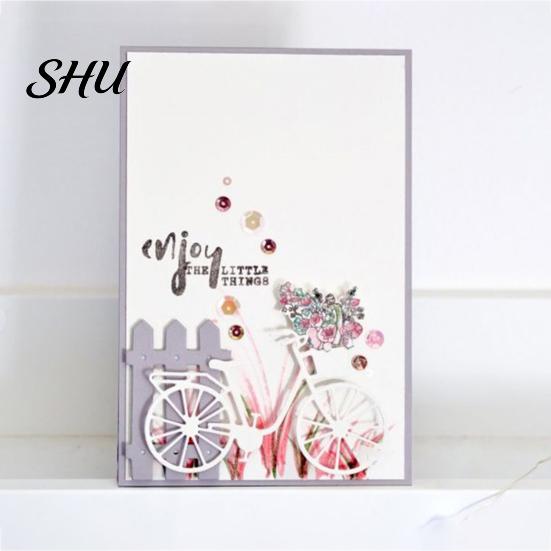 Cutting Die Bike Shape DIY Scrapbook Stencil Template Mold Paper Embossing Tool for Greeting Card