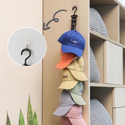 Hut Aufbewahrungsartefakt Zuhause Vertikal Mehrfach-Clip Schirmmütze Baseballkappe Haken Wohnheim Kleiderschrank Hutaufhänger 8 Clips Aufbewahrung Schlüsselband
