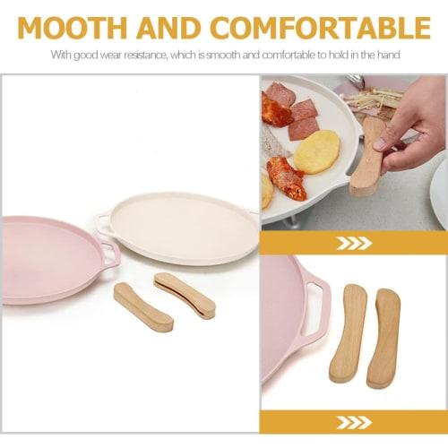 Iplusmile Multi-Griddle Handle, Wooden, Heat-Resistant, BBQ Cooking Tool