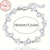 Women's 925 Sterling Silver Hollow Heart Bracelet, Fashionable and Charming, Holiday Gift - Valentine's Day Birthday Present