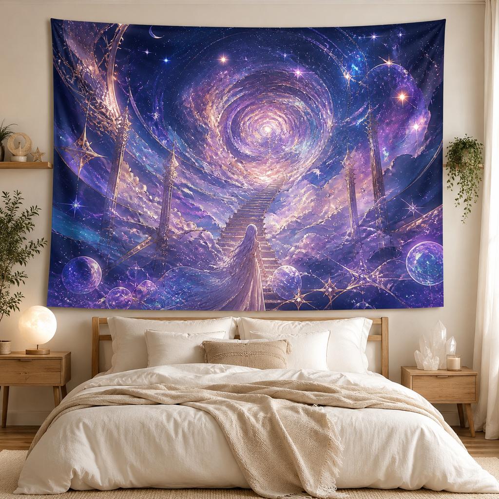 Galaxy Tapestry Wall Hanging Starry Sky Celestial Tapestry for Bedroom Living Room Dorm Decor Aesthetic Fantasy Backdrop No Dril