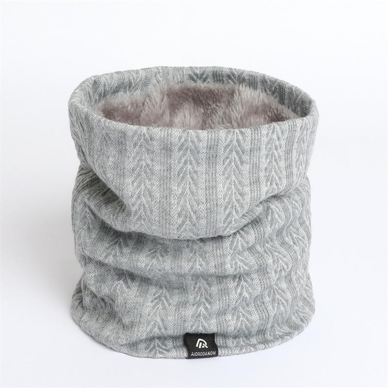 Men'S And Women'S Autumn/Winter New Striped Knitted Scarf Versatile Set Head Protection Neck Cover Thick Warm Neck Cover Scarf Outdoor