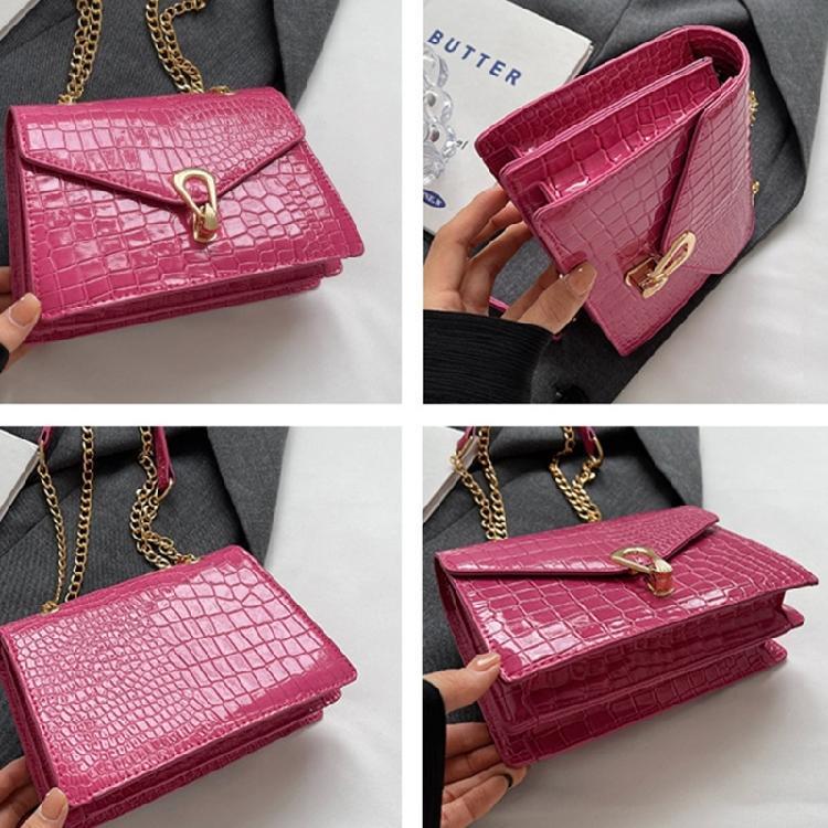 Alligator Print Crossbody Bag Shoulder Bag for Girl Women Solid Color Bag