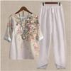 Summer Loose O-Neck Top Wide Leg Pants Two Piece New Elegant Pullover Pants Summer Suit Women Harajuku Style Suit