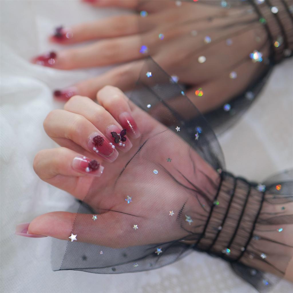 Star Glitters Mesh Arm Sleeves For Nail Photography Studio Breathable Shining Cuff Sleeves Armwear Fashion Accessories