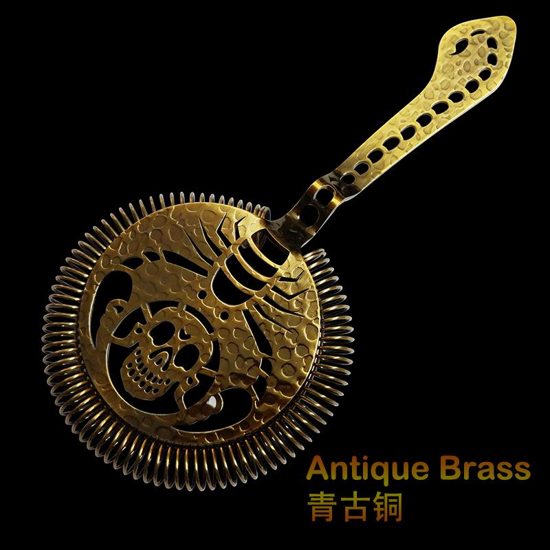 Hawthorn Strainer Hammered Scorpion Cocktail Strainer Stainless Steel Bar Strainer Professional Cocktail Bar Tools