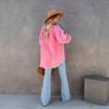 Autumn Long-sleeved Denim Jacket Women's Washed Rough Edge Medium and Long Loose Jacket