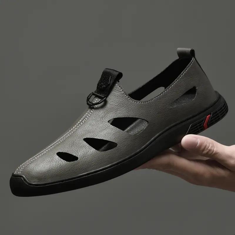 Leather Sandals Men Beach Shoes Casual Holiday Shoes Thick-soled Comfortable Breathable Non-slip Slippers 38-45