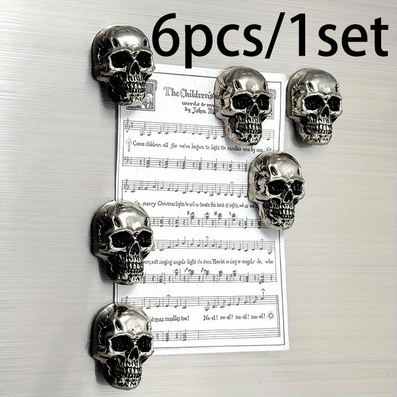 

6-18PC Halloween Metal Skull Head Refrigerator Skull Shaped Metal Fridge Magnet Kit Kitchen Home Party Decor Halloween ornament