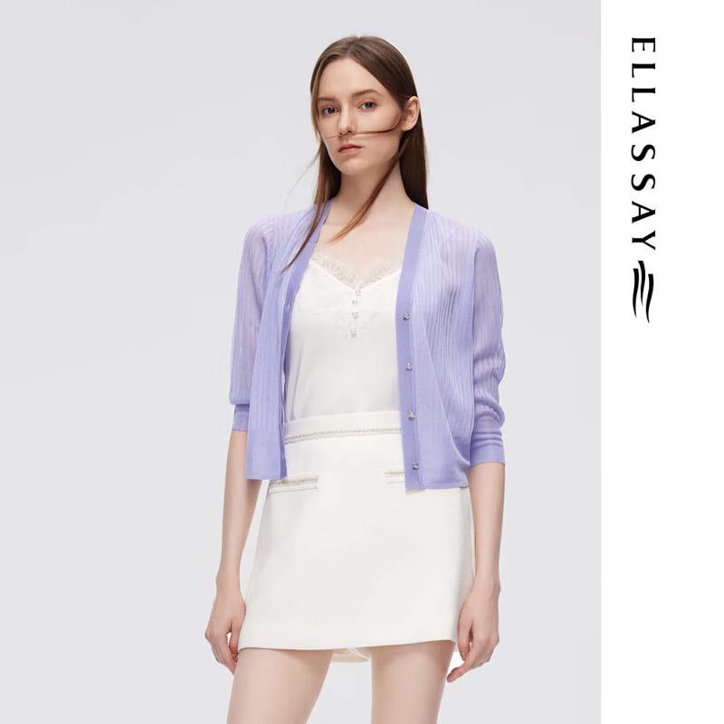 ELLASSAY Women's V-Neck Knit Cardigan