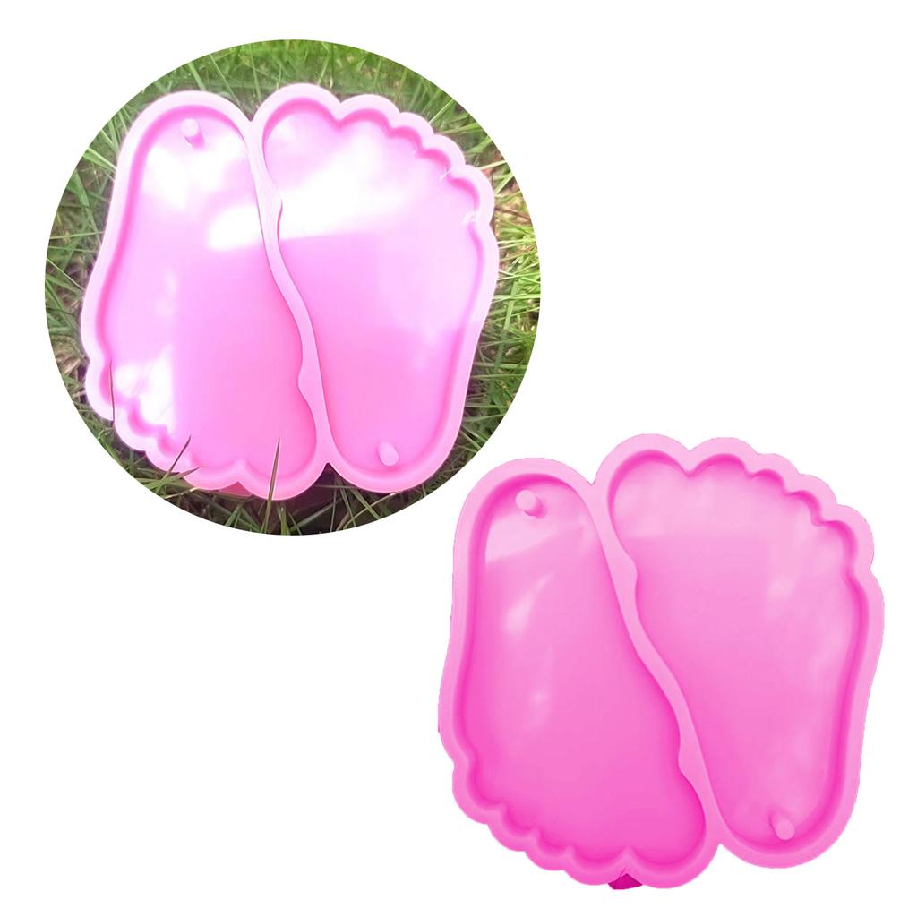 Ornements de pied commémoratifs de Noël brillants Moule en silicone époxy Bricolage Porte-clés Pendentif Bijou pour cadeau de Saint-Valentin Artisanat