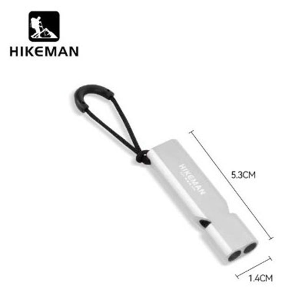 

Double Pipe High Decibel Whistle Keychain with Rope Emergency Survival Whistle Outdoor Tool Silver with Rope