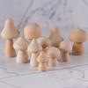 Unpainted Wooden Mushroom for Arts and Crafts Projects Decoration Various Sizes Wooden Mushroom Set of 10 DIY