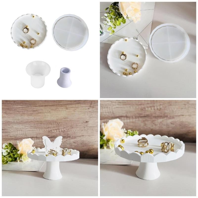 2 Stück Hochwertige Silikonformen zum Basteln eleganter runder Spitzentabletts Ideal für Backbegeisterte und Hausfrauen