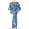 Indisch Blau Lang Floral Print Baumwolle Hippie Maxi Damen Nachtwäsche Kaftan Kleid CKFTN-SCRN-FULL-BUYIT-073