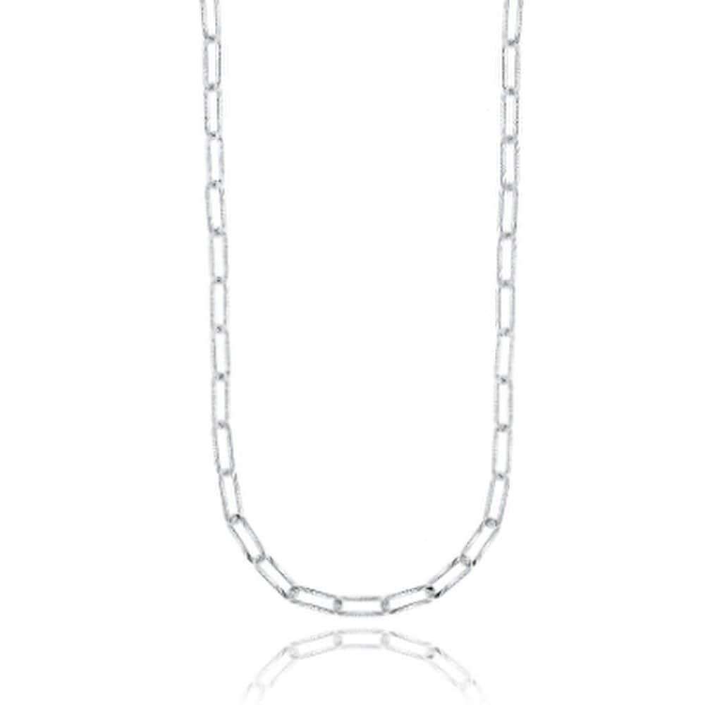 Silver Cutting Clip Chain Necklace Llns24217S_S
