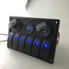 Gang Marine Boat Rocker Switch Panel With Fuse 3.1A Dual USB Slot Socket + Digital Voltage Display + Cigarette Lighter LED Light