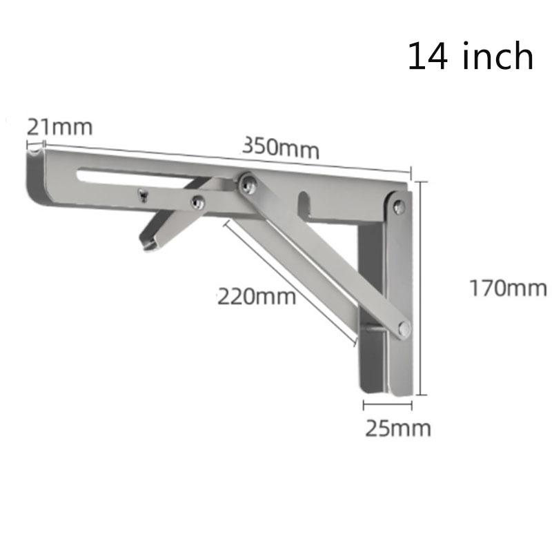 8/10/12/14 Inch Heavy Duty Stainless Steel Folding Bracket Adjustable Wall Mount Table Desk Furniture Support 1 Pack