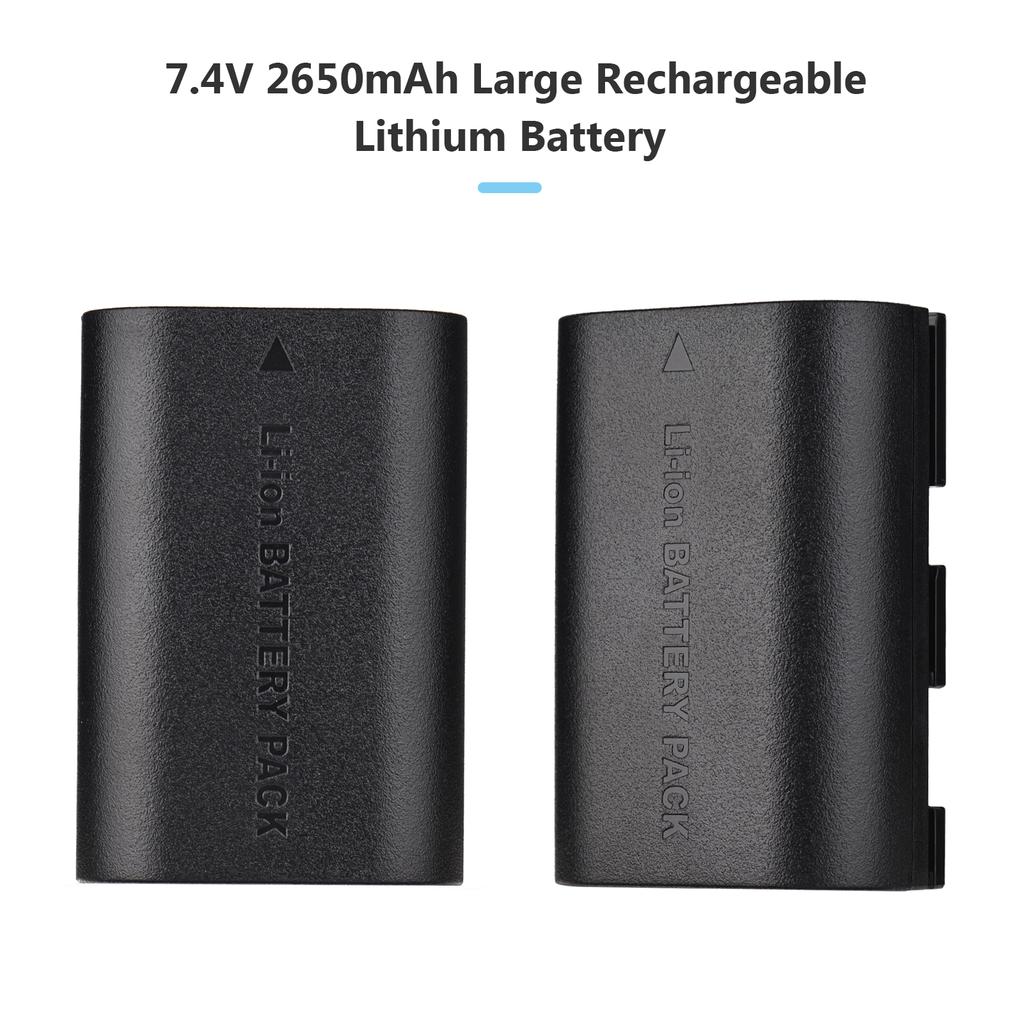 LP E6 E6N Battery and Charger Kit 2pcs 7.4V 2650mAh Battery with 1pc LED2 LPE6 Dual Channel Camera Battery Charger USB
