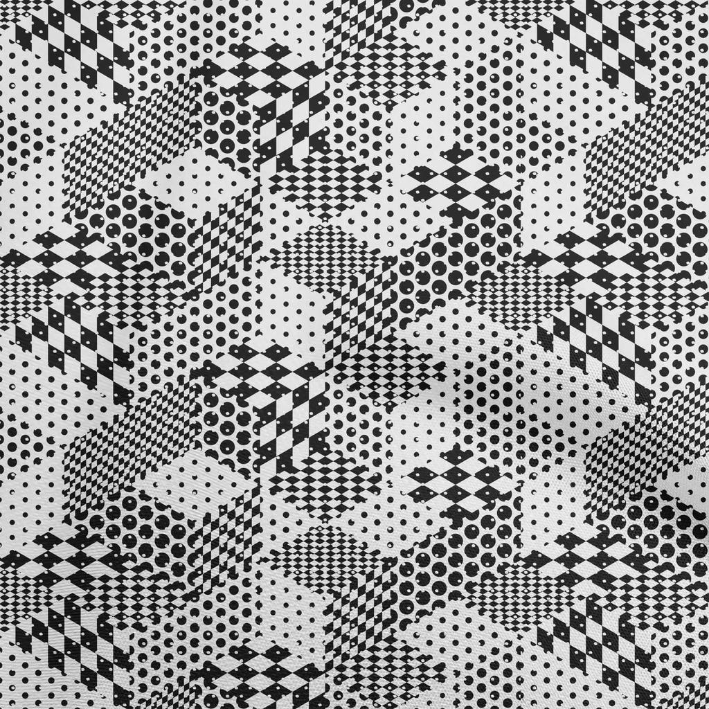 oneOone Cotton Flex Light Blue Fabric Geometrical Mix Dress Material Fabric Print Fabric By The Yard 40 Inch