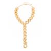 Collana a Y Chunky Dischi Metallici Choker Dischi Moneta Testurizzati Pendente