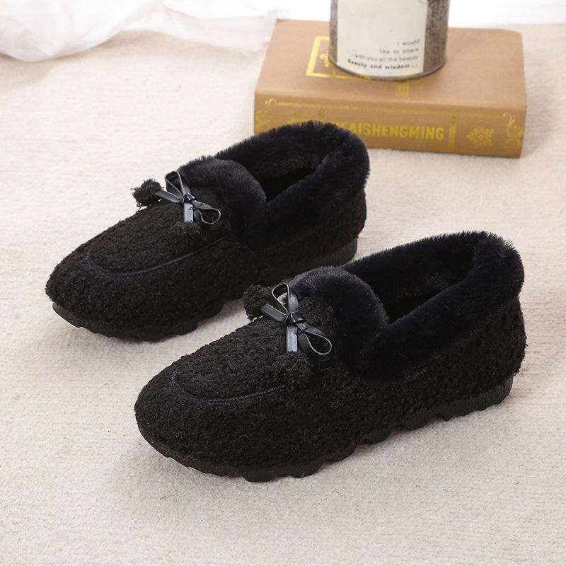 Doudou shoes women's autumn and winter warm thick-soled new Mao Mao shoes flat-soled versatile cotton shoes velvet mother wear