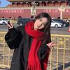 Red Christmas scarf Women's winter high-end atmosphere plaid scarf New Year's gift Autumn and winter 1116 new models