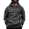 Men's Lined Hooded Pullover Sweatshirt with Multiple Pockets