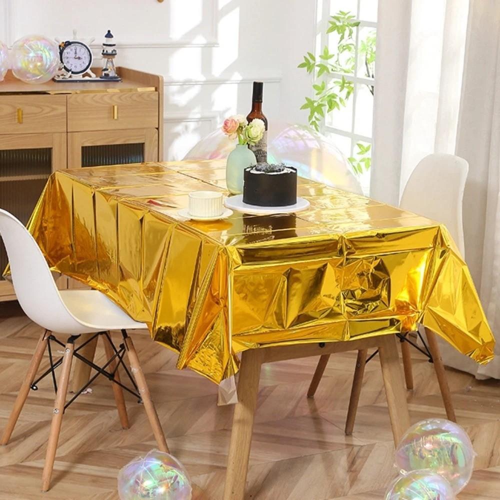 5PCS Colorful Aluminum Film Tablecloth Waterproof Plastic Tablecloth  Holiday Celebration