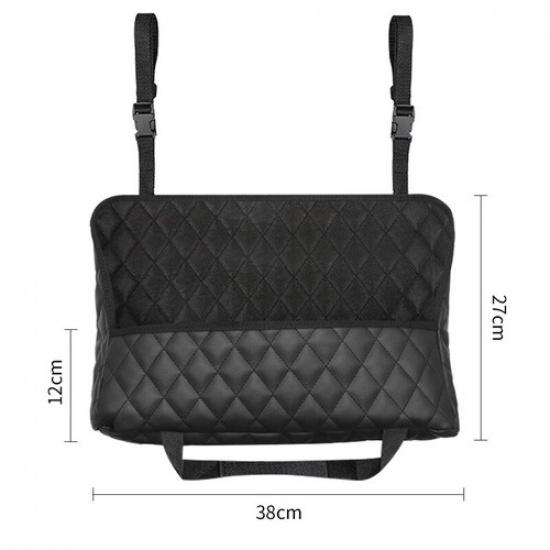Car Handbag Holder PU Leather Middle Seat Gap Storage Center Console Organizer