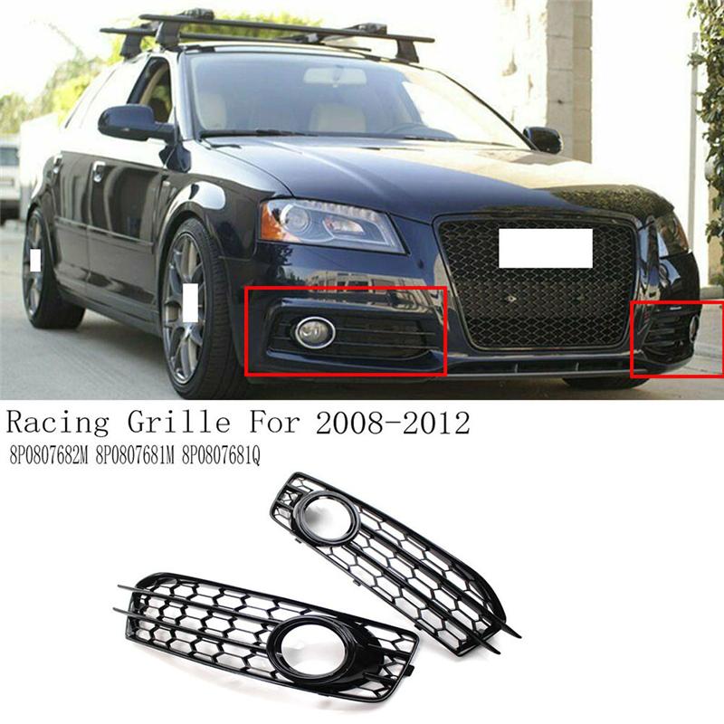 NEW-Front Bumper Fog Light Cover Racing Grille For A3 Sport 2008-2012 8P0807682M 8P0807681M 8P0807681Q