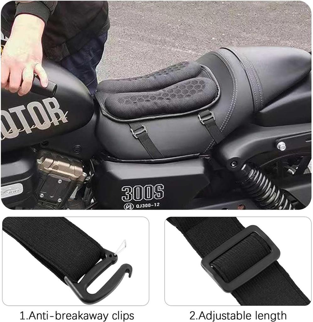 Motorcycle Gel Seat Cushion Honeycomb Structure Breathable Shock Absorption Pad
