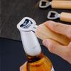 1-10PCS Wood Handle Beer Opener Stainless Steel Bottle Opener Wall Mounted Bar Accessory for Home Kitchen Party Use